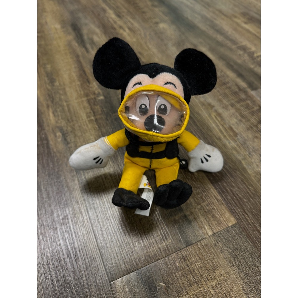 Walt Disney World Mickey Mouse Scuba Diver Plush Yellow Diving Suit 9 Inch